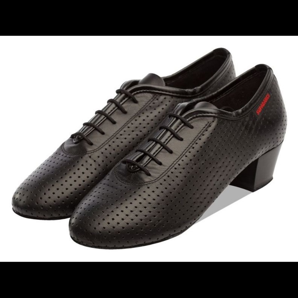 Supadance dance black leather practice shoes US 8